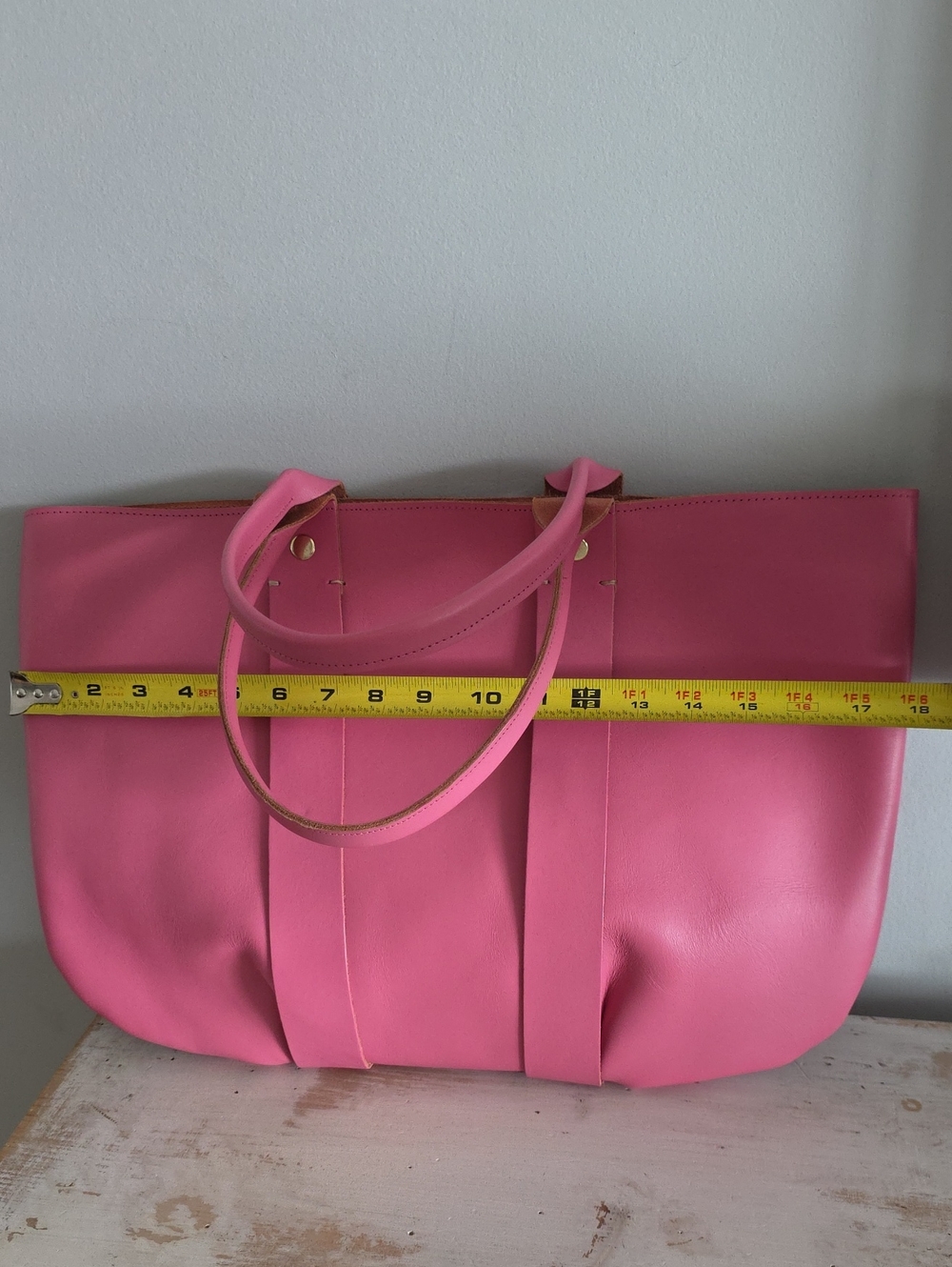 Rare Clare V. La Tropezienne Pink Leather Tote - Picture 15 of 16